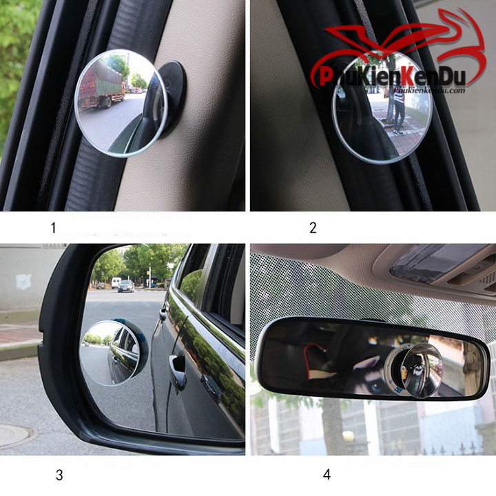 GƯƠNG CẦU LỒI CHIẾU HẬU XÓA ĐIỂM MÙ Ô TÔ, XE MÁY 360 ĐỘ ĐK 5CM HÀNG LOẠI I